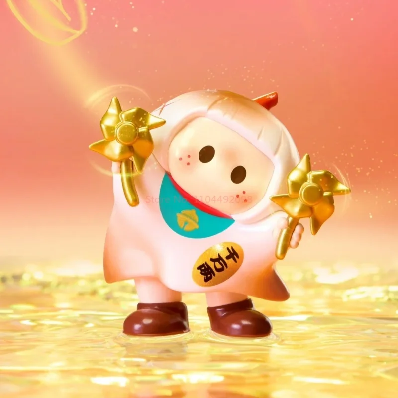 Genuíno em estoque yoyo bonito cabeça torto série caixa cega item na moda ornamento de mesa cabeça abóbora mini boneca presente aniversário da menina