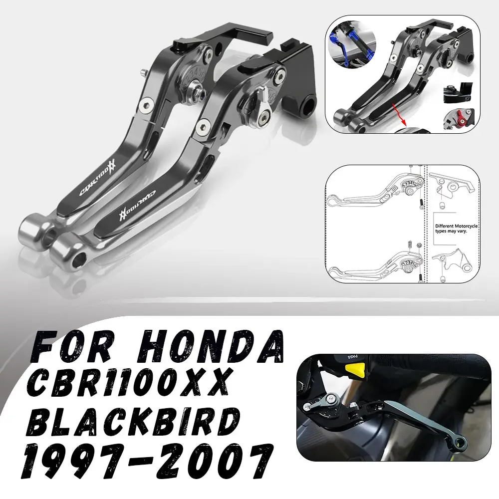 

For Honda CBR1100XX BLACKBIRD 1997-2007 Adjustable Folding Brake Clutch Levers Handlebars Grips Handle Lever Motorcycle Parts