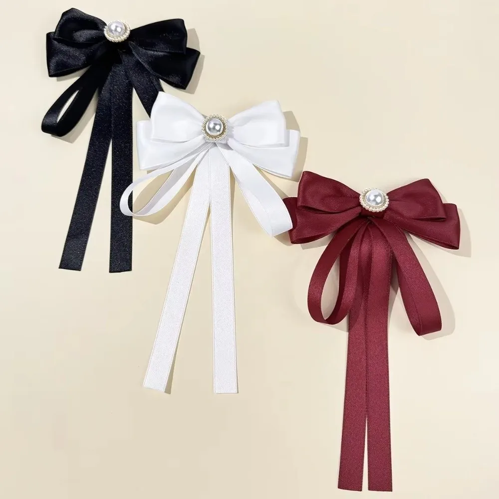 عودة دبوس التذكاري الأسود شارة دبوس DIY مجوهرات اكسسوارات الراين Bowknot دبابيس الأسود الملكة الأم الشريط القوس دبوس #6