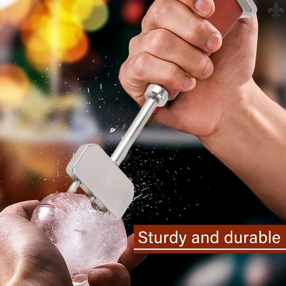 Stainless Steel Ice Chisel Chipper Wood Handle Three Prong Design Ice Crusher Tool Stable Construction Three Prong Ice Pick