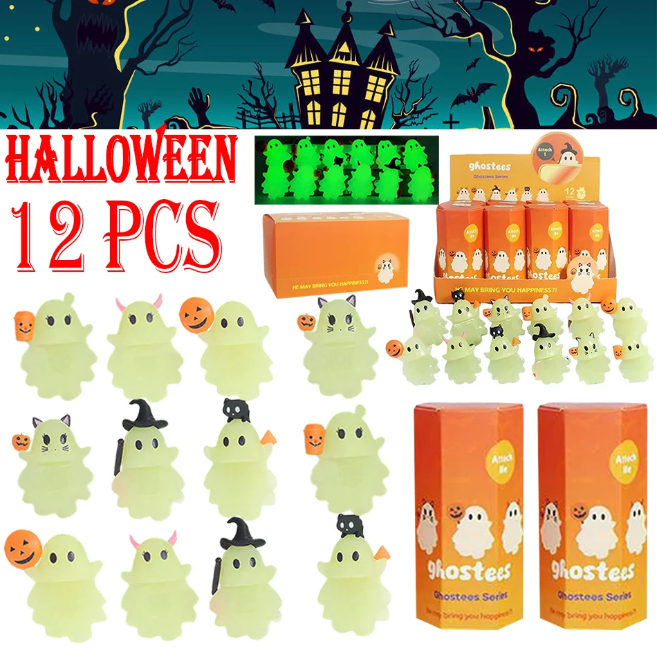 

Halloween blind box Ghostees series cute mobile phone decoration blind box hippie action dolls children's surprise gifts