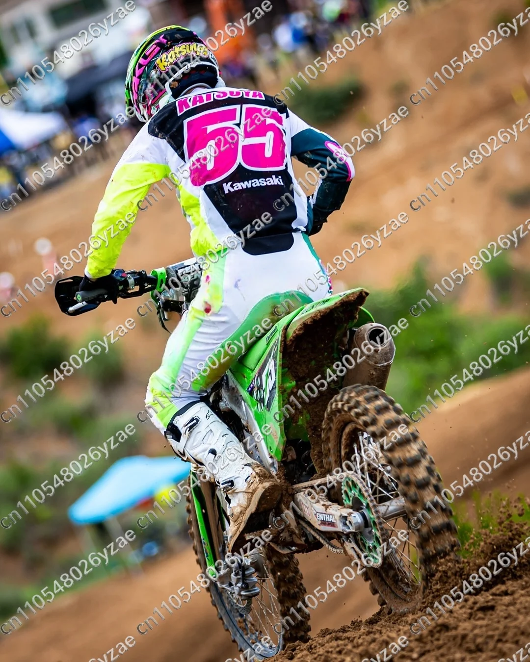 

Kawasaki Off-Road Motorcycle Rider No.55 Supermotoress Sports Shirt Men and Women Breathable Fast Drying Oversized Sports Top