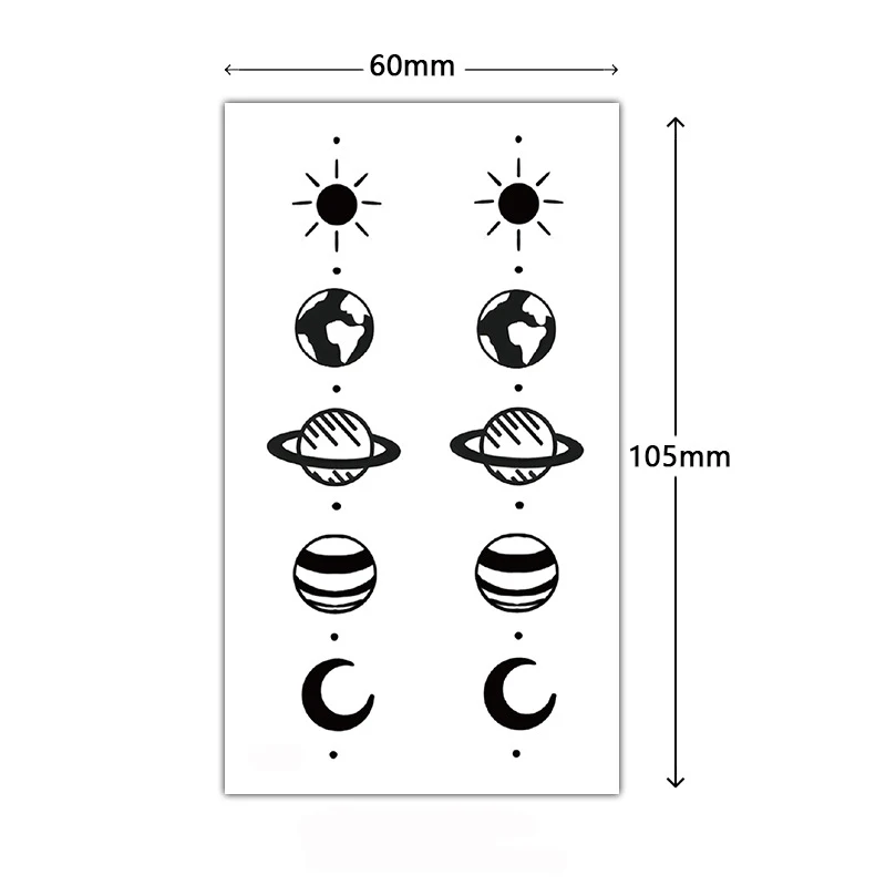防水の一時的な入れ墨のステッカー,太陽,月,惑星,素敵な要素,偽の,子供,女性,男性,パーティー,首,手,腕,ボディーアート