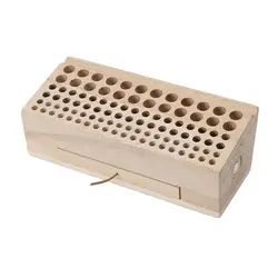 1Pcs 98 Holes Leather Craft Tool Holder Box Wood Rack Wooden Punch Handwork Tool Stand Holder Organizer