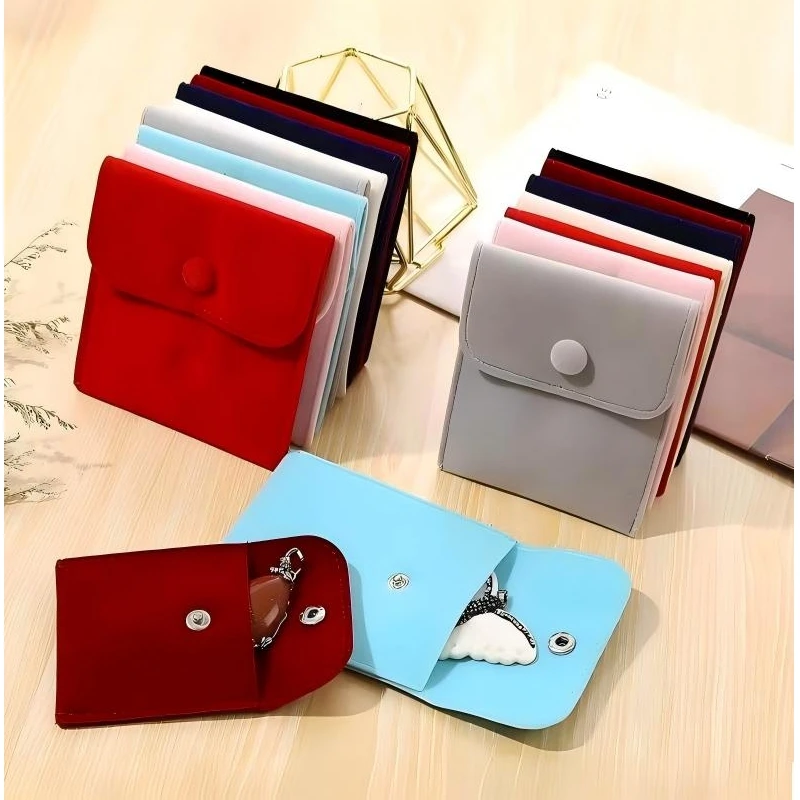 10pcs/Lot Jewellery Pouch Packaging Bag Soft Velvet Gift Bracelet Necklace Earrings Rings Storage Button Velvet Bag