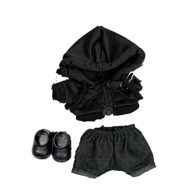 Labubu Clothes 블랙 성숙한 스포츠 스타일 후드 이어폰, 세트와 DIY 페어링 가능, 배낭 펜던트 의류 액세서리