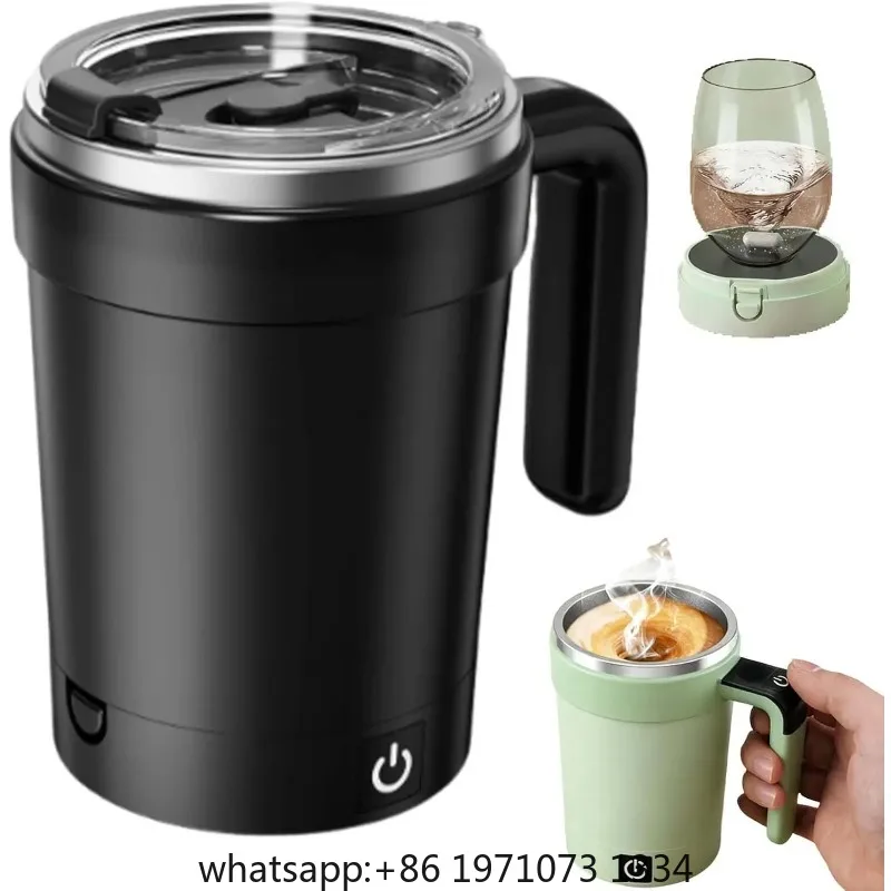 Automatic Magnetic Stirring Coffee Mug with Temperature Display, Magnetic Auto Coffee Stirrer Mug for Office School