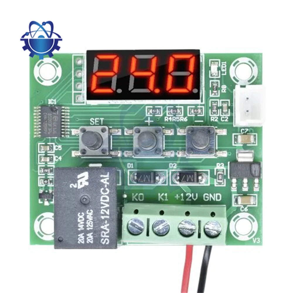 W1209 LED Digital Thermostat Temperature Controller Thermometer Switch Module Waterproof NTC Sensor DC 12V AC 110-220V 50-110°C