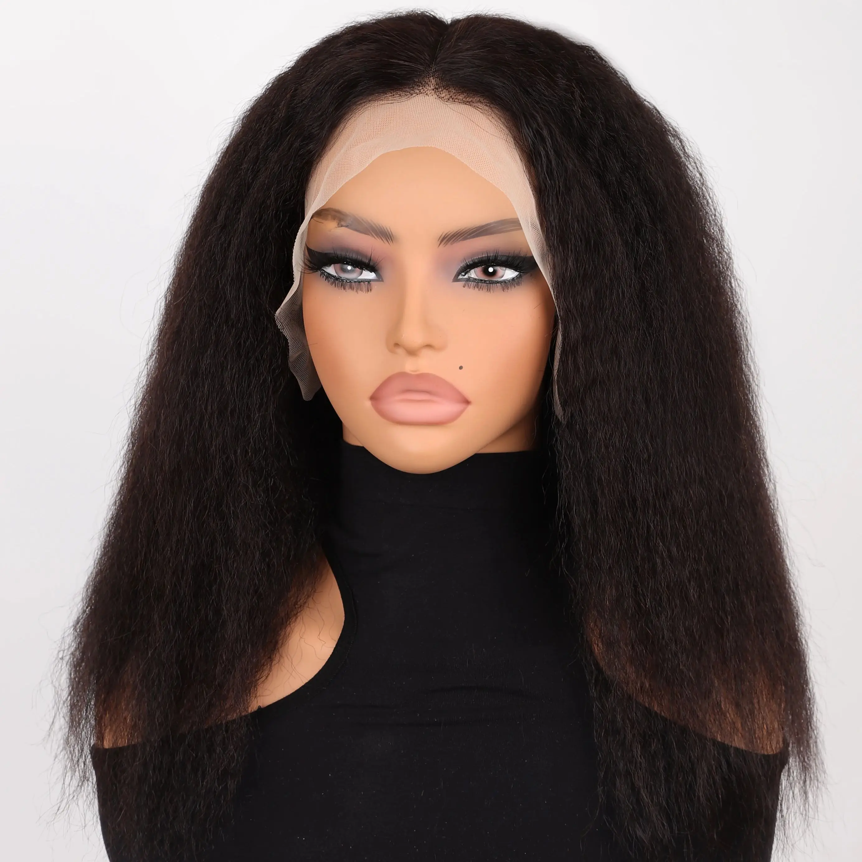 غريب مستقيم الشعر البشري أمامي الشعر المستعار ياكي الشعر المستعار