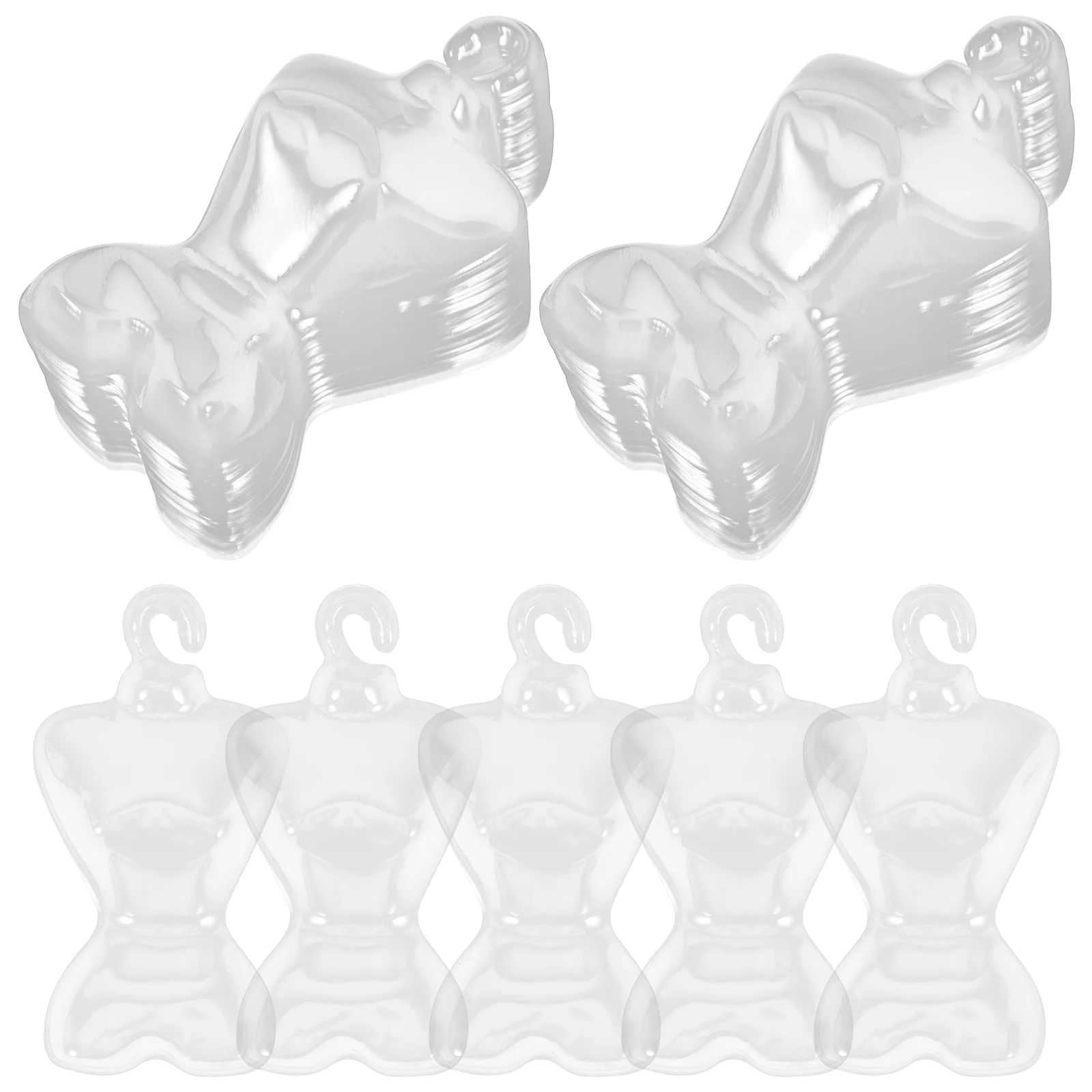 100 Pcs Coat Transparent Hanger Display Shelves Human Body Clothing Holder