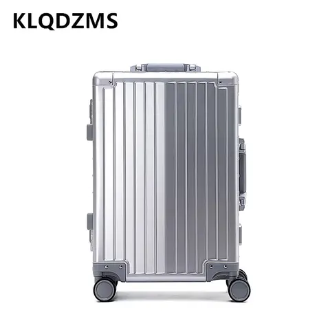 KLQDZMS 캐빈 수하물 20 인치 모든 알루미늄 마그네슘 합금 탑승 상자 대용량 트롤리 케이스 비즈니스 24 