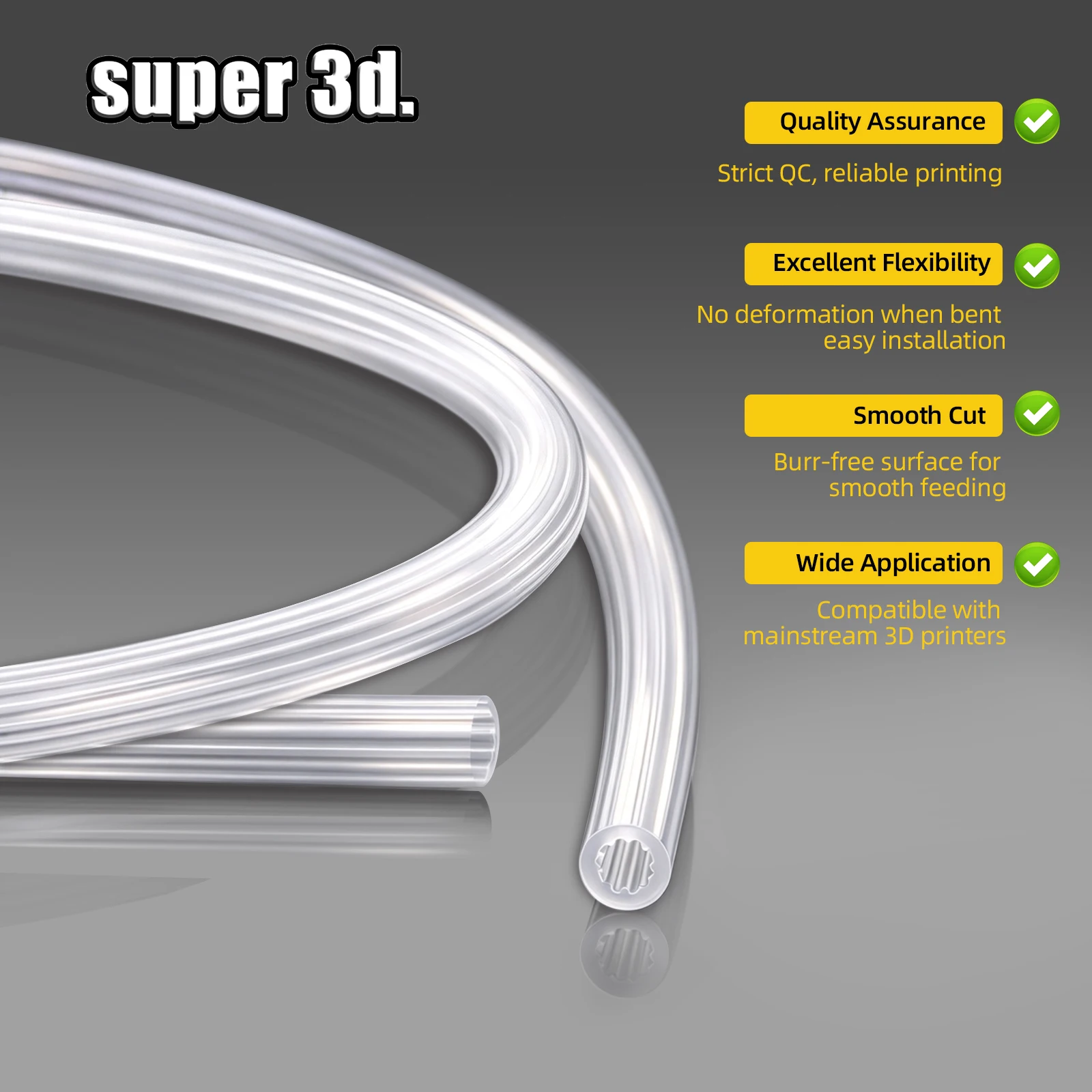 For Bambu Lab Creality Voron Anycubic Star Shaped PTFE Tube 1.75mm Low-Resistance Ultra-Smooth Flow PTFE Tube 3D Printer Parts