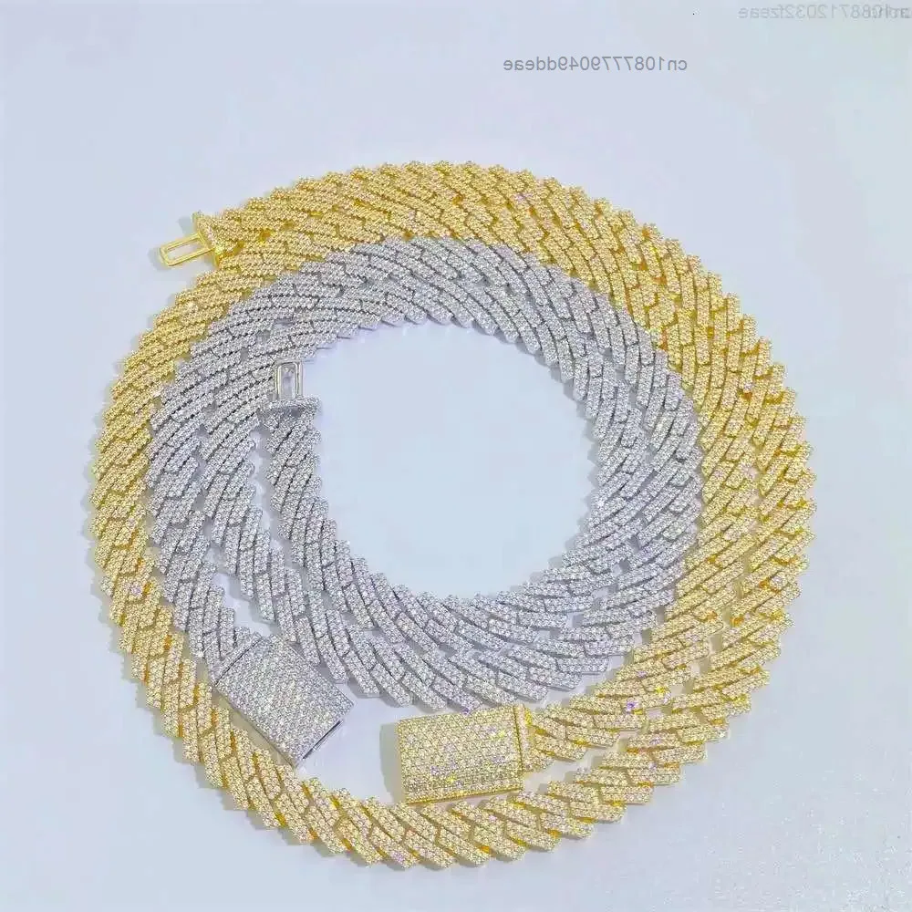

Thick 10mm 925 Sterling Silver Vvs Moissanite Iced Out Miami Cuban Chains