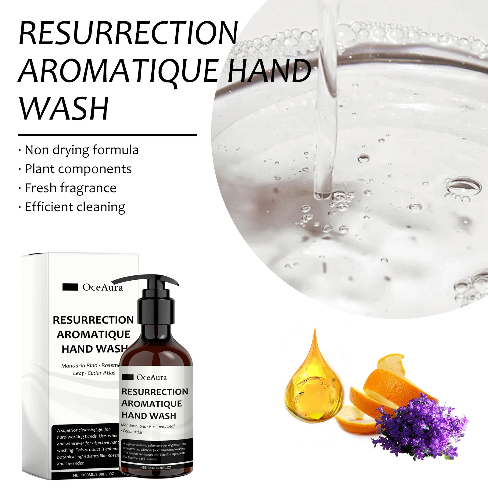 Désinfectant aromatique pour les mains, Deep Books, Hydratant, Non irritant, Doux, Lissage de la peau, Éclaircissant, D343