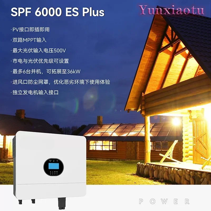 Growatt SPF 6000 ES Plus 6KW Off Grid Solar Inverter Dual MPPT 8000W PV Input Parallel Ready for Home Storage