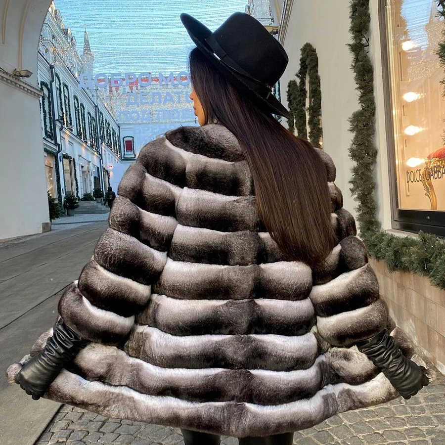 Winter Rex Rabbit Fur Coats Woman 2024 Warm Luxury Brand Women Coats Fashion Winter Warm Fur Jackets