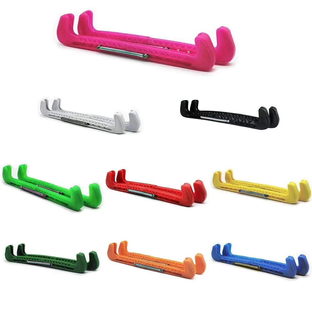 アイススケートブレードカバーアイススケートガードホッケースケート調節可能な保護プラスチック冬スケートボードアクセサリー