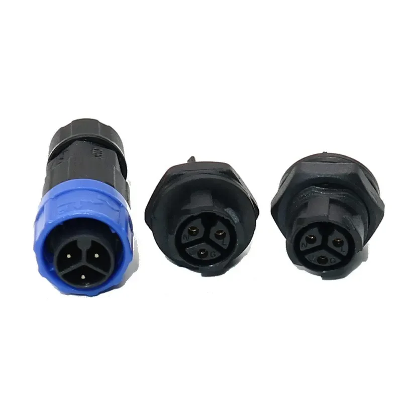 M16 Self-locking Waterproof Joint Plugs IP68 Copper Gold-plated 2 3 4 Pin Female Male Soldering Wire Connector Panel Plug Socket