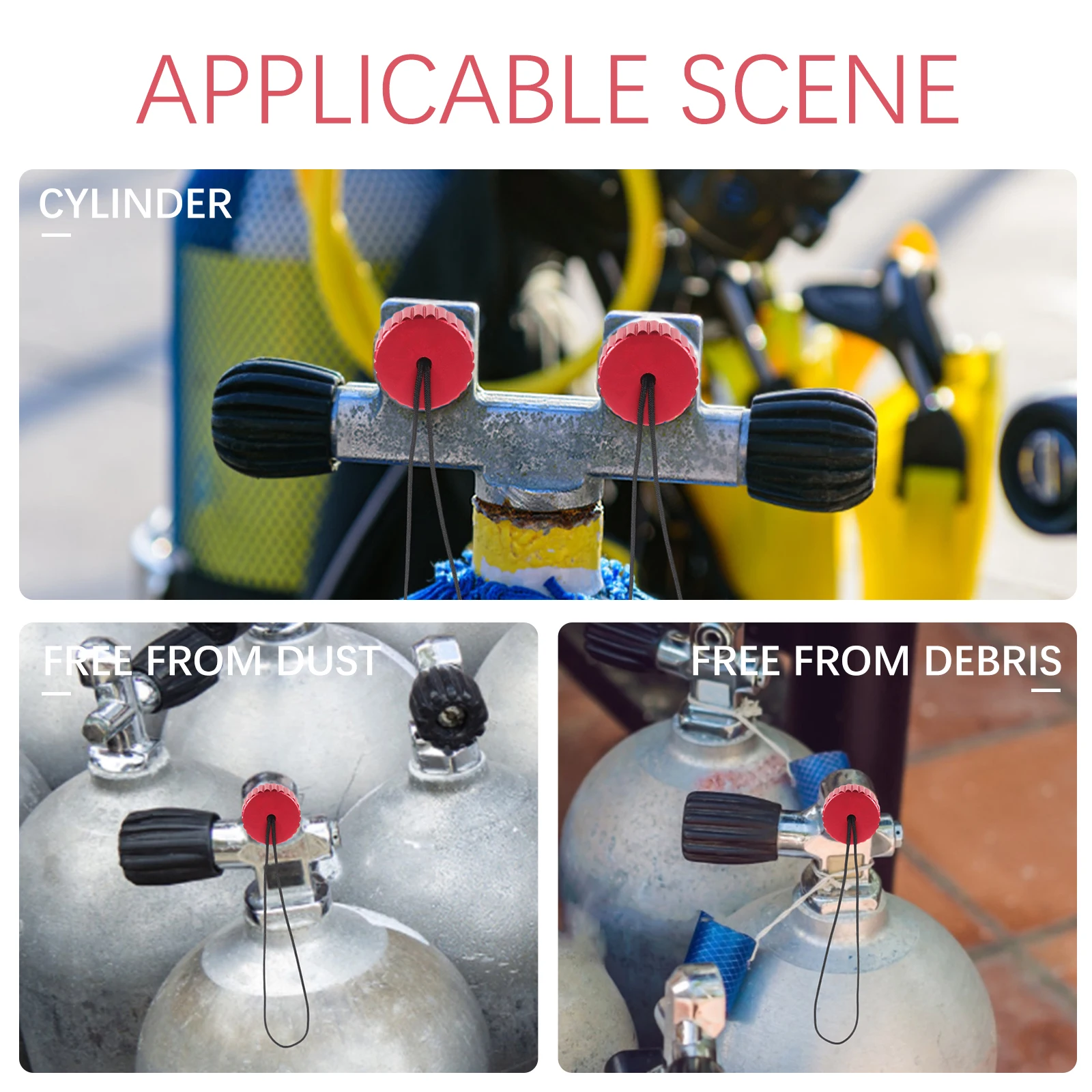 

Diving Air Tank Valve Cap 6061 Aluminum Dust Cover for Scuba Side Mount Gas Bottle Red Lightweight Durable