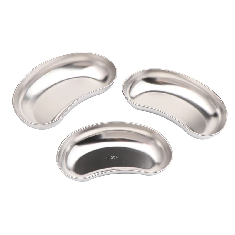 304 الفولاذ المقاوم للصدأ الكلى على شكل صينية معقمة جرة وعاء الحاويات زجاجة الملقط الطبية الأسنان الجراحية التجميل الوشم صينية