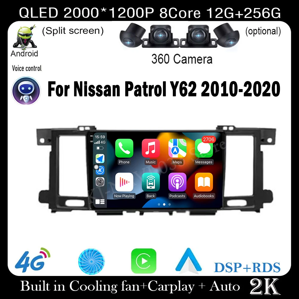 

Для Nissan Patrol Y62 2010-2020 автомобильный мультимедийный плеер видео DSP IPS GPS навигация Carplay стерео экран