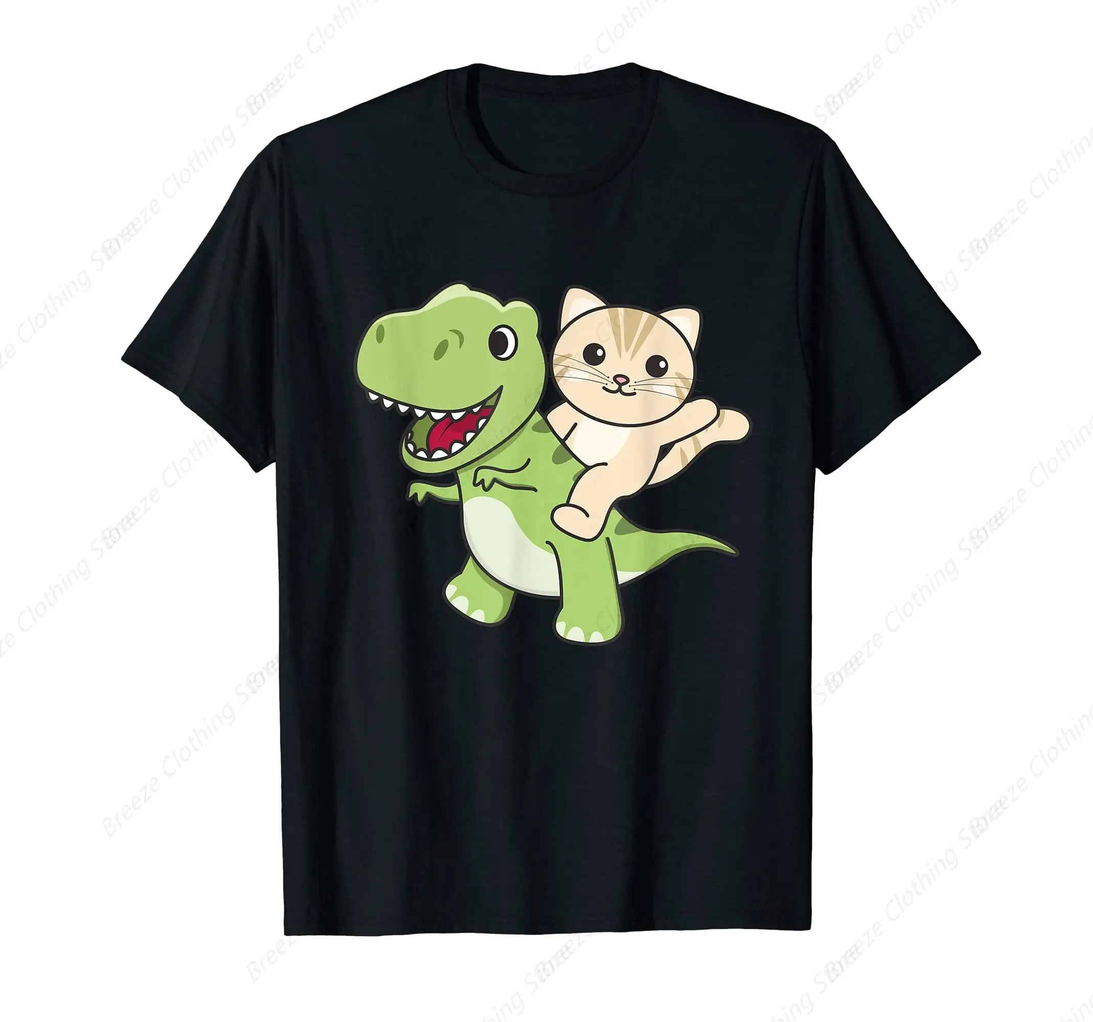 

Cat Rides On T-rex Cute Tyrannosaurus With Cats T-Shirt