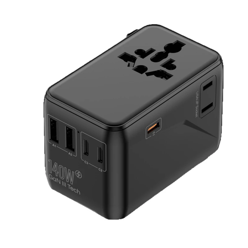 

140W cross-border preferred travel socket, global pass conversion plug portable multi-function plug