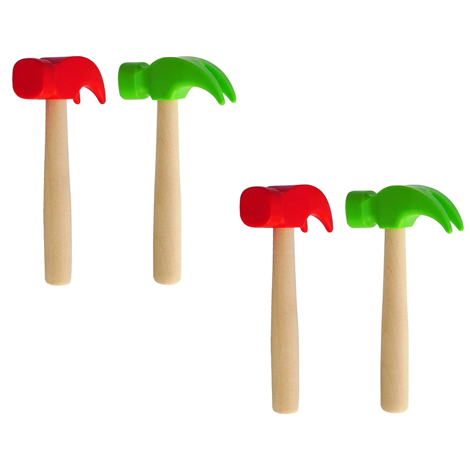 4 قطعة المطرقة الخشبية 16.50X8.00X2.50 سنتيمتر المطارق محاكاة للأطفال التعليمية التظاهر اللعب أدوات الصيانة الأطفال #1