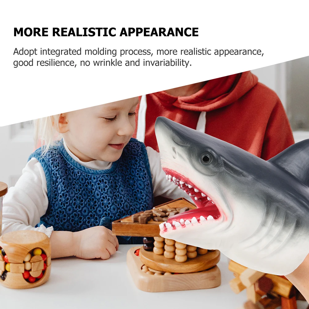 2Pcs Shark Finger Puppets Realistic Cartoon Educational Storytime Creative Children Hand Puppet for Storytelling