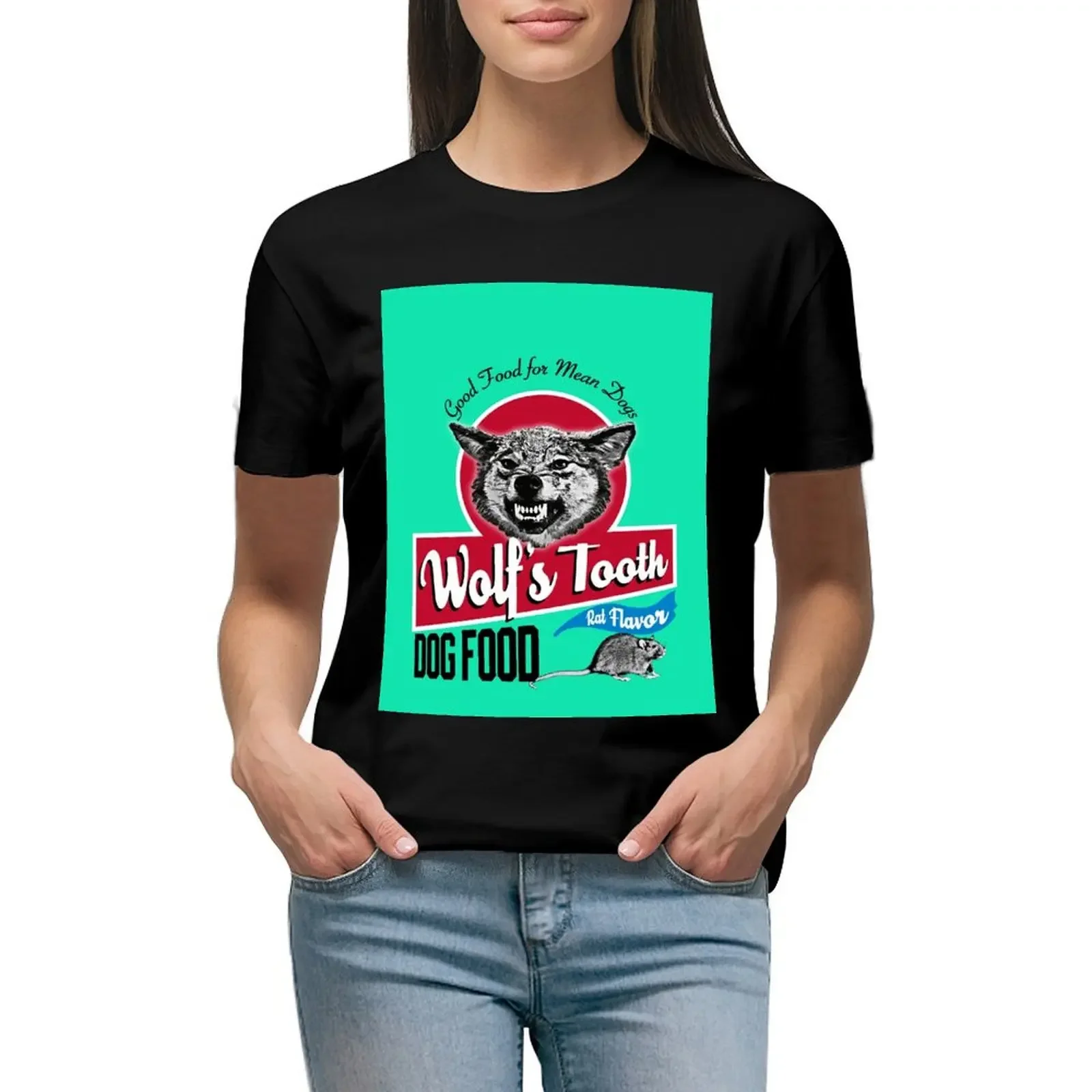 

Wolf's Tooth Dog Food T-Shirt shirts graphic tees oversized tees tops plus size t shirts for Women loose fit