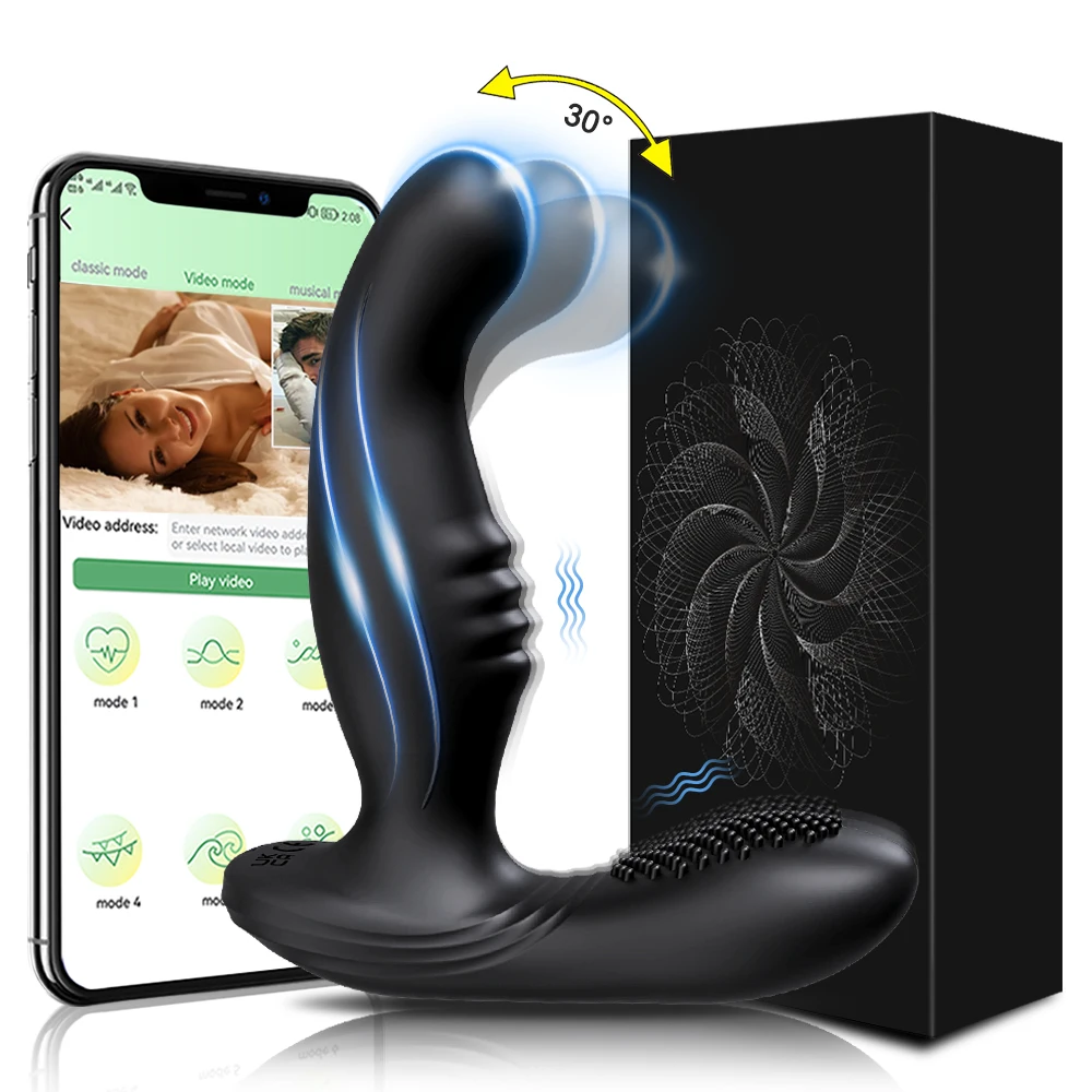 Männlich Wackeln Prostata-Massagegerät Anal Vibrator für Männer APP Control Swing Butt Plug Perineum Stimulator Sexspielzeug für Paare