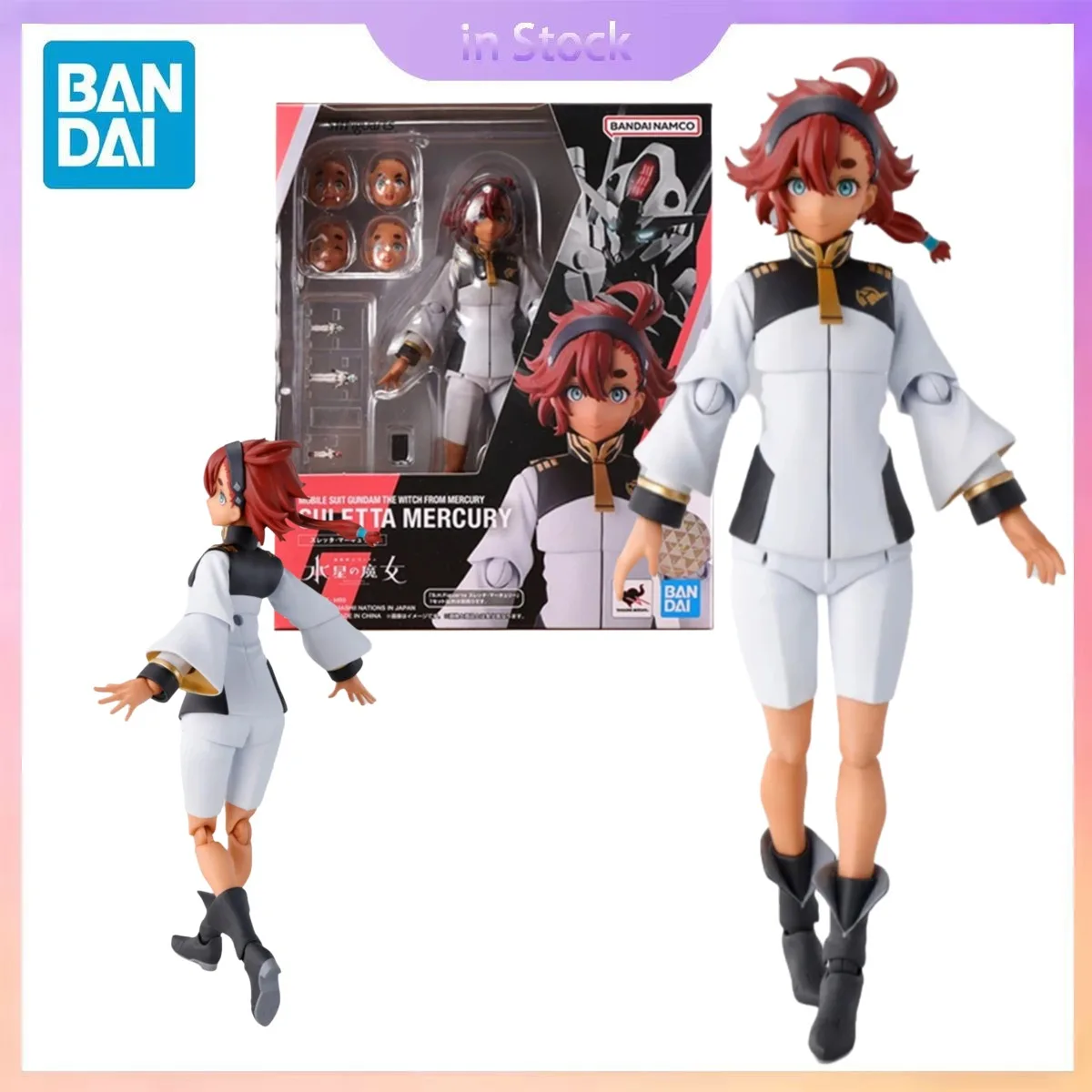 

Оригинальный Bandai Genuine In Stock SHF Suletta Mercury Gundam: the Witch from Mercury Коллекция аниме Наборы моделей экшн-фигурок