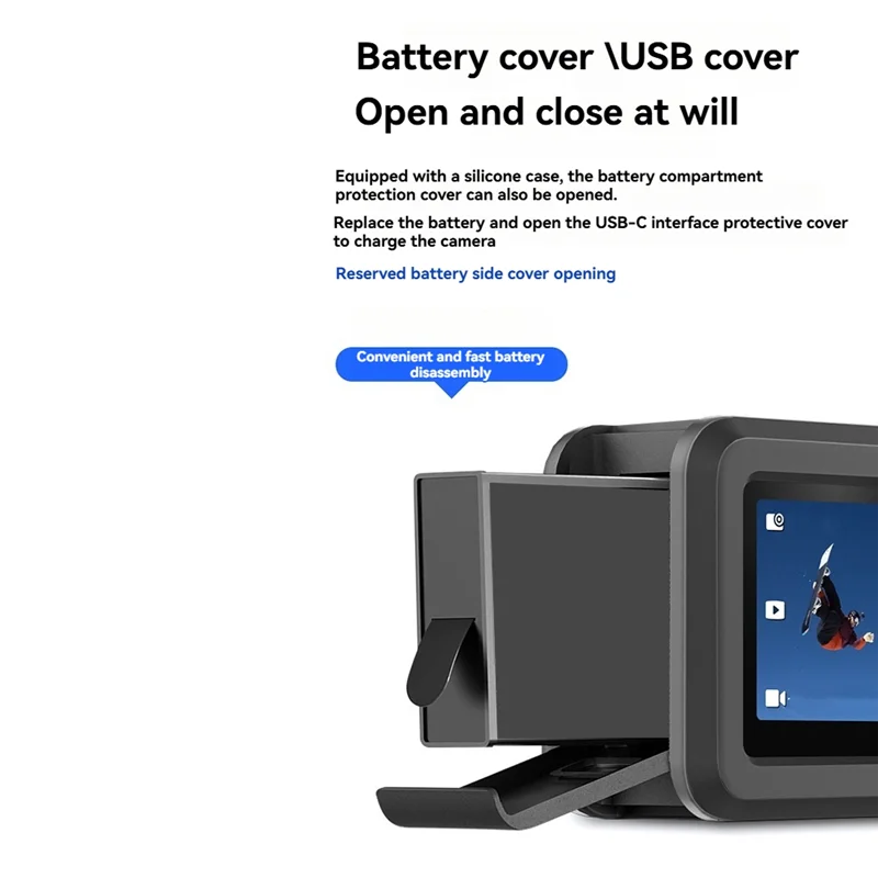 DIGIT-For DJI Action 5 Pro Silicone Case Protective Cover Anti-Fall And Anti-Lost Rope Sports Camera Accessories A