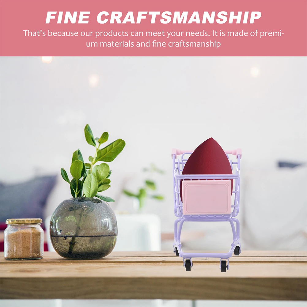 

Miniature Shopping Cart Lavender Small Supermarket Trolley Toy Desk Ornaments Candies Holder Realistic Study Room Decor