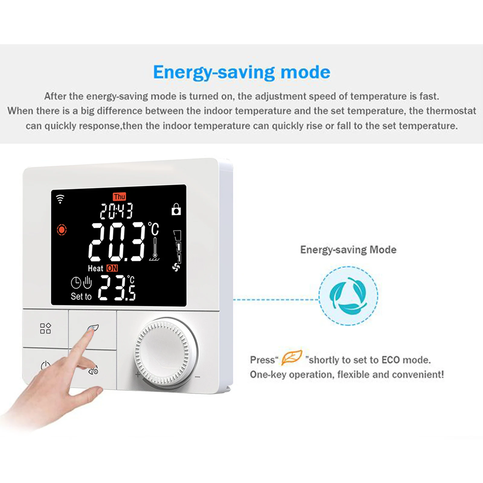 Floor Heating & Fan Coil for 2 Pipe System Thermostat WIFI/485 Modbus with Application & Voice Control Intelligent Programmable