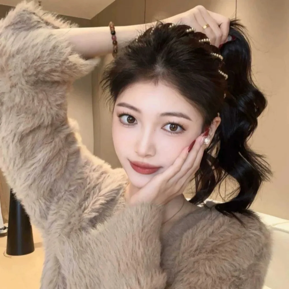 

Gifts Non-slip Trendy Pearl Headbands Headwear Wavy Combing Hairbands Hair Accessories Hair Band