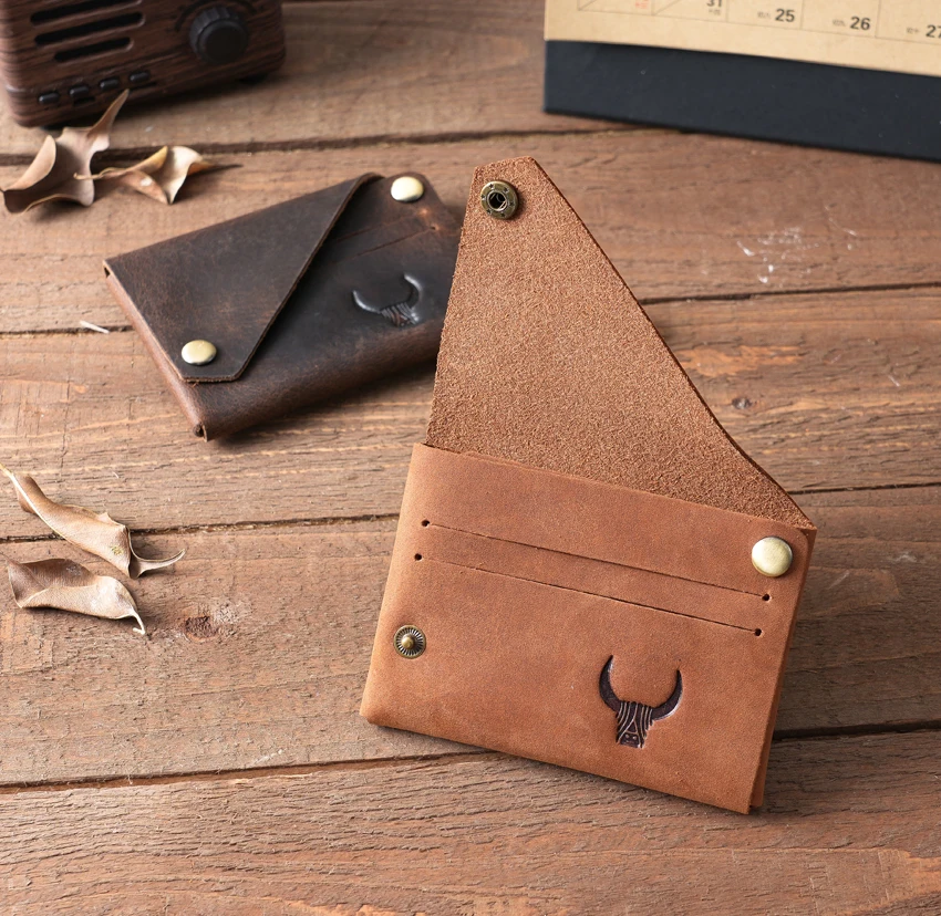 NEW Men Card Holder Genuine Leather Minimalist Personalizd Money Bag Male Purses High Quality Fashion Coin Pocket Male Wallet