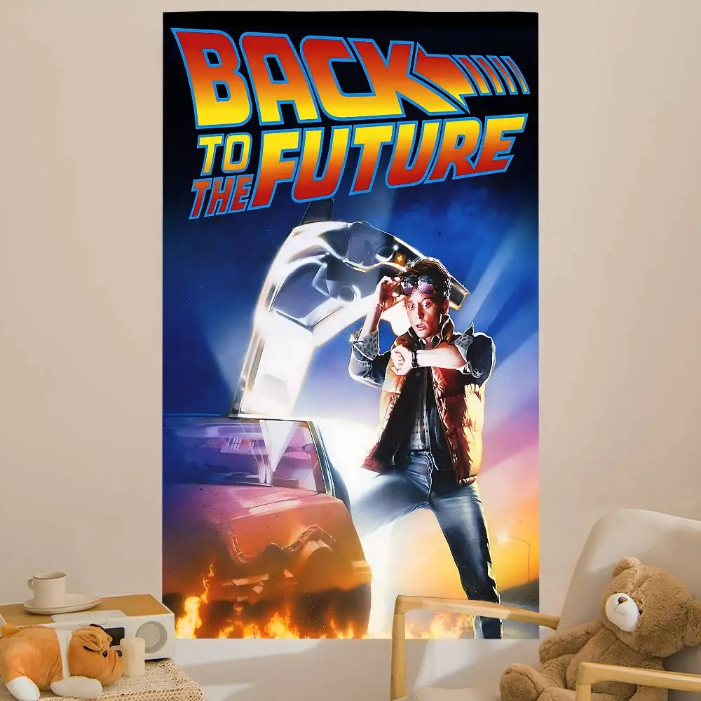 Sci Fi Movie B-Back T-To T-The F-Future Anime Tapestry Hanging Tarot Hippie Wall Rugs Dorm Home Decor