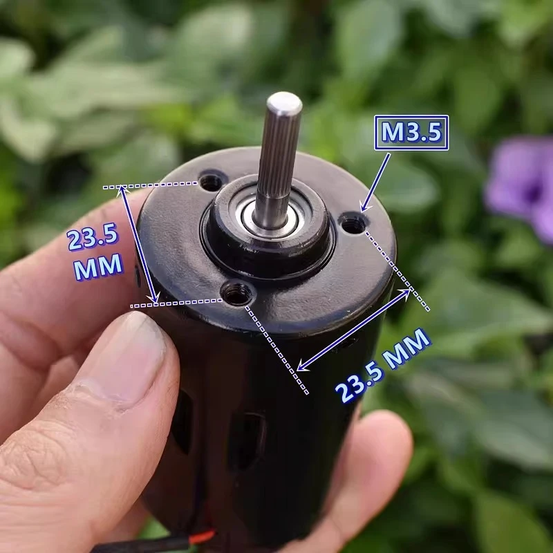 Double Ball and Double Shaft 775 Medium and High Speed Motor 12V 24V Carbon Brush Automobile Air Conditioning Parts Motor