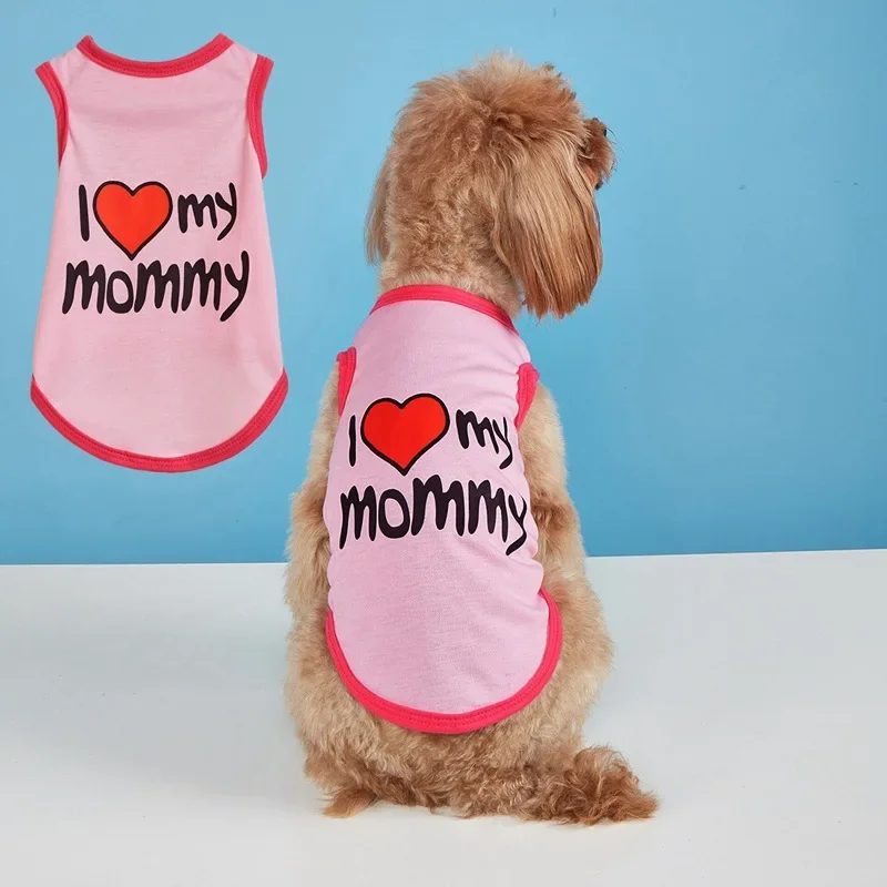 New Spring and Summer Casual Thin Breathable English Alphabet Pets Medium and Large Dog Clothes