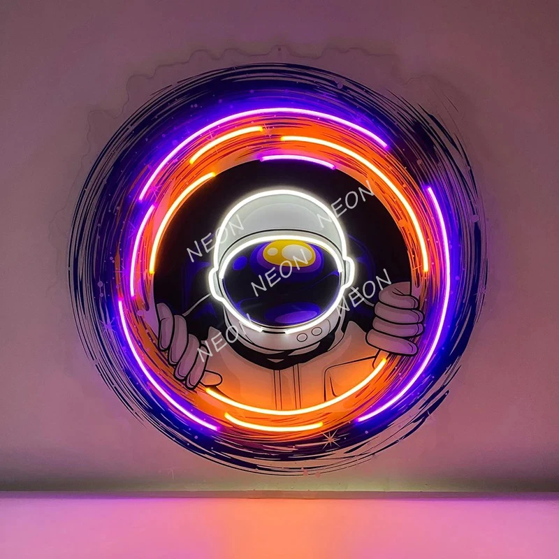 

Astronauts Black Holes LED Neon Sign Light Pop Art Bedroom Game Room Decor Neon Bar Store Decorative Light Custom Business Signs