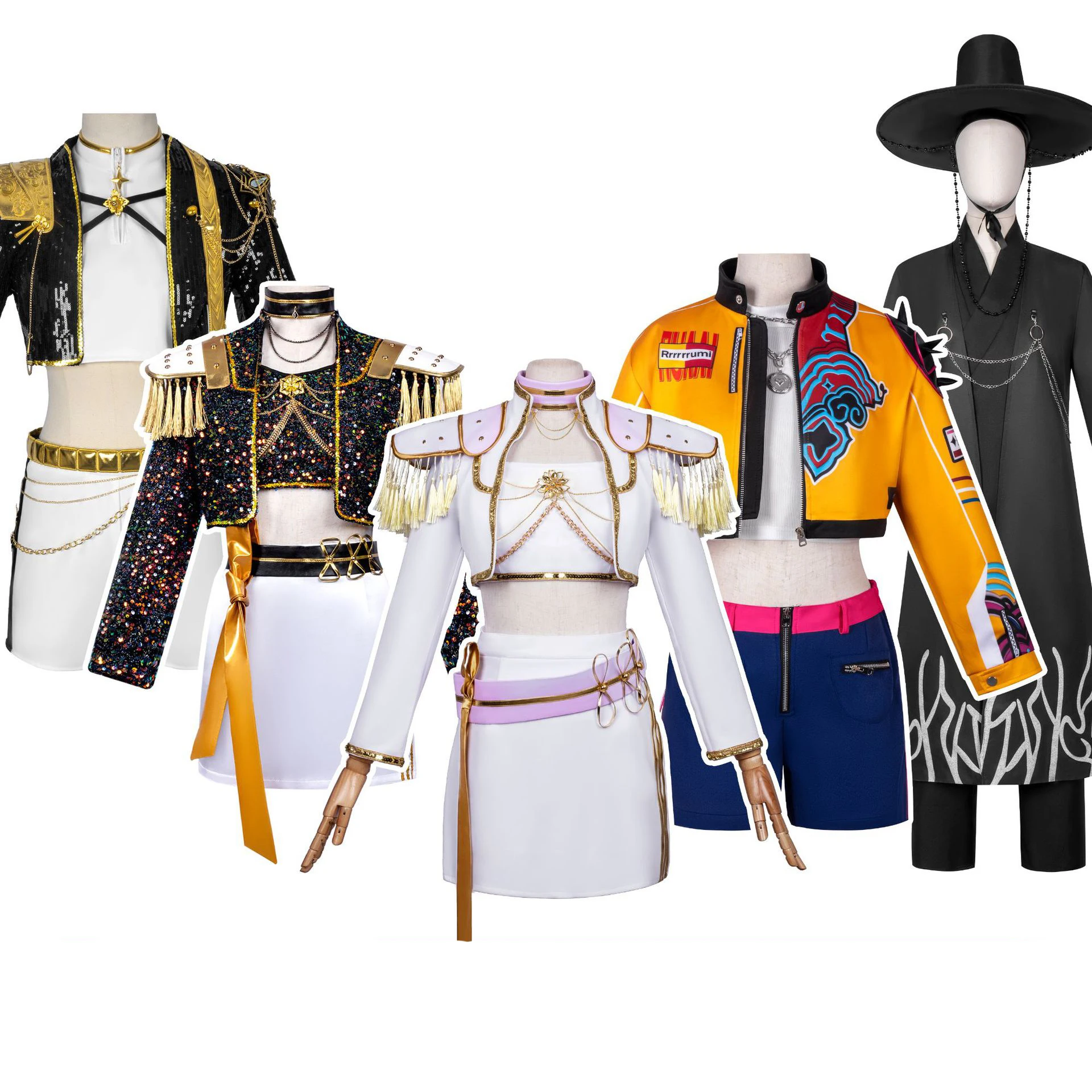 

Anime Rumi Zoey Mira Saja Qin Yu Cosplay Costume Group Idol Role play Halloween Carnival P arty Outfit Group Party Costume Suit