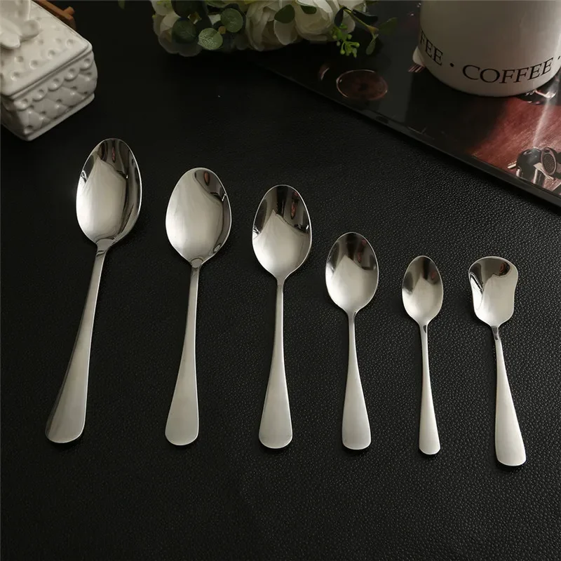 

1Pc Stainless Steel Sugar Spoon Dessert Coffee Spoon Kitchen Restaurant Table Dinner Tableware