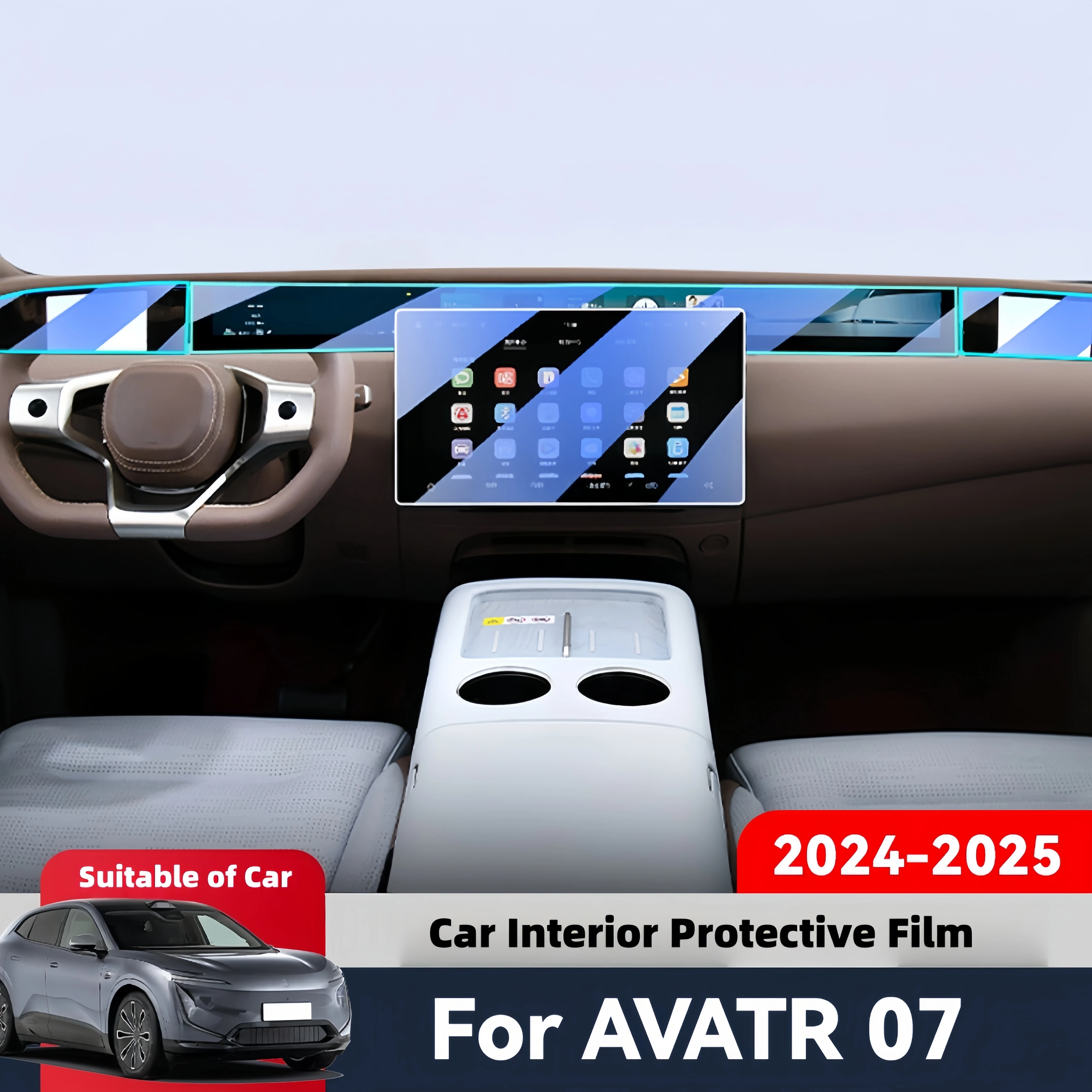 Auto Central Control Screen TPU Navigation Anti Scratch interior Protection Film GPS Navigation For AVATR 07 2024 2025