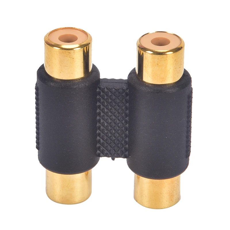 1PC Double 2 X Phono Coupler Female To Female Audio Video Connector Adaptor GOLD.