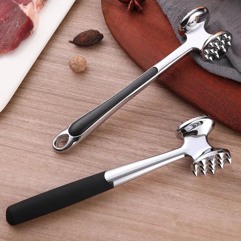 Solid Stainless Steel Double-Sided Meat Mallet Heavy Duty Meat Tenderizer Pounder for Steak Chicken and Fish