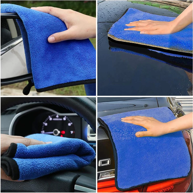 2pcs Extra Soft Car Wash Microfiber Towel Cleaning Drying Cloth Car Washing and Detailing Towels 400/500 GSM 2 Size