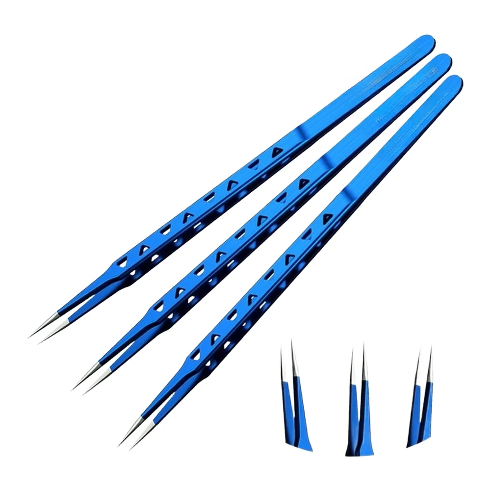 AAC14 Tweezers for Fine-Pitch Component Handling for in For Mobile Repair with Ultra-Thin 0.25mm Tip and Extended Handle