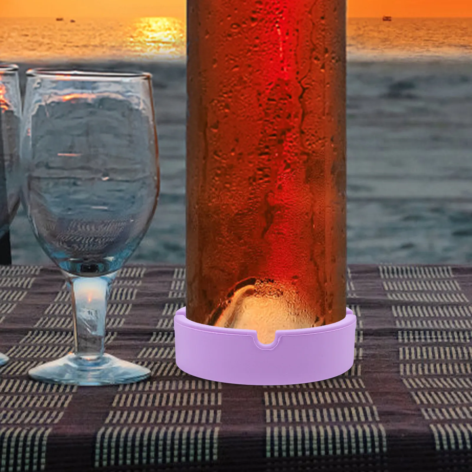 Wine Bottle Coaster Silicone Non-Slip Reusable Mat for Glass Bottles Home Bar Party Kitchen Dining Table Surface Protection Pad