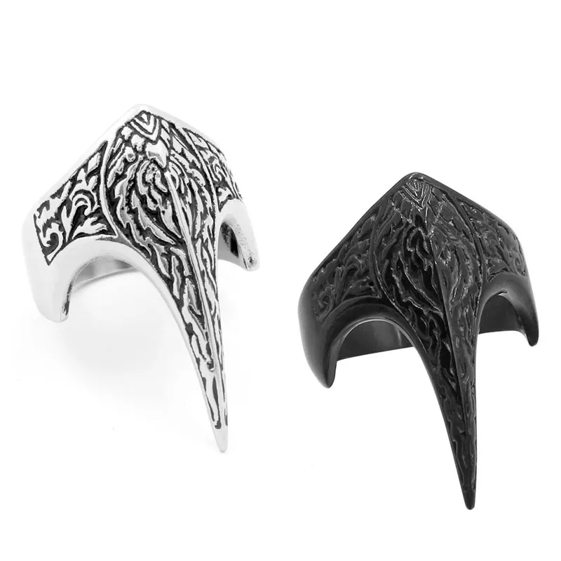 

Retro Eagle Beak Self-defense Single Finger Buckle Ring Ladies Anti-wolf Men's Outdoor EDC Finger Fist Ring Safety Tools